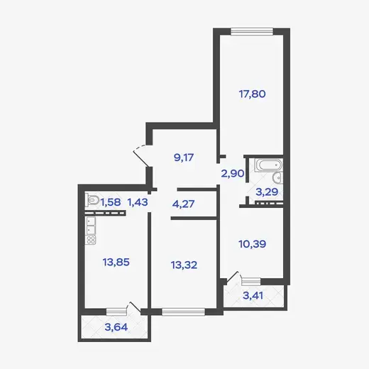 3-комнатные квартиры